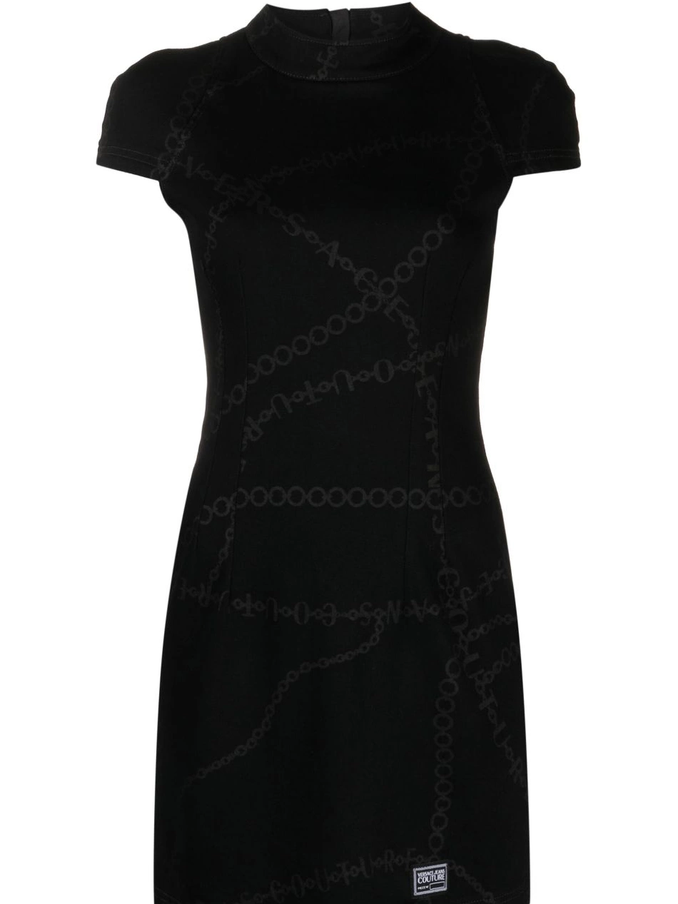 Women dress short-sleeved logo-print Couture Jeans Versace 0522